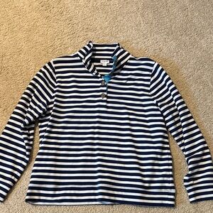 J. Crew Navy and White Striped Pullover